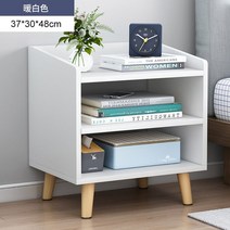 미니 원목 협탁 수납 사이드 침대 쇼파 선반 엔틱 거실 수납장 테이블 틈새 인테리어, 조립형, 2단 와이드 화이트 오픈형