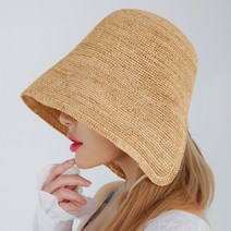 라핑 라피아 스트링 보넷 섬머 와이어 벙거지 모자