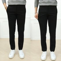 로니제이 남자 빅사이즈 겨울 본딩기모 옆밴딩 스판 10부 슬랙스 28부터 40까지