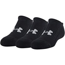 Under Armour Training Cotton No Show Socks 3-Pairs Black 2 Shoe Size: Youth 13.5K-4Y, 1
