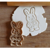 미니쿠키커터 토끼쿠키커터 반죽커터 모양틀, 멜빵바지 토끼 일체형