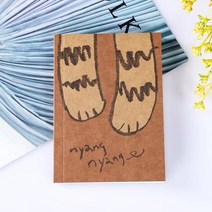 2023년 엔틱다이어리 패브릭다이어리노트북 패턴 레트로 빈 북 학교 손으로 그린 그림 메모장 책 학생 문, 04 A4 Cat Toes