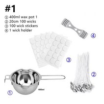 밀랍초 양초 만들기 용품 키트 DIY 수제 향기로운 도구 왁스 녹는 재료 밀랍 콩 예술 공예 1 세트, [05] 400ml 202pcs