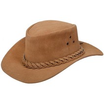 Australian 유니 웨스턴 스타일 카우보이 아웃백 리얼 스웨이드 가죽 Aussie Bush 모자 블랙. Medium