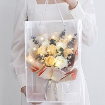 [ 아르띠콜로 led 비누 꽃다발+투명 쇼핑백 ] 특별한 선물 핑크 조화 여자친구 꽃 기념일 생일 졸업 발렌타인, acl 오렌지, 1개