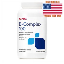 GNC 비타민B 컴플렉스100 250정 베지캡슐 B Complex 100 미국 직구 +휴대용약통 추가증정