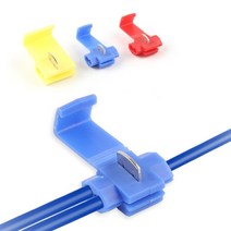 전선 스카치락 전선연결 커넥터 전원케이블 결선 피복 배선결합 금속 스트립핑 삐삐선 통신선, 옐로우