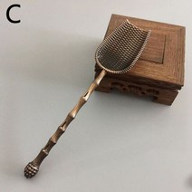 레트로 금속 차 숟가락 중국 주걱 아연 합금 잎 선택기 다도 용품 액세서리 도구 1 개, 라이트 옐로우