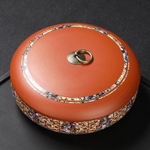 저장항아리 장독대뚜껑 미니옹기 저장용기 항아리 장독 차 주전자 대형 밀봉 차 주전자 화이트 차 케이크 포트 차 보관 상자 방습 보관 가정용, 토템차과자