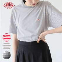 단톤 반팔 줄무늬 티셔츠 심플로고 데일리 여름옷
