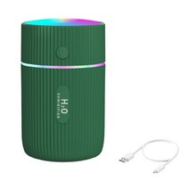 차량용방향제 미니 USB 공기 디퓨저 가습기 7 LED 색상 휴대용 기화기 자동차 에센셜 오일 아로마 테라피, 01 220ml green