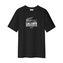 라코스테 뉴 아트웍 크루 반팔티 블랙 남자 반팔 티셔츠 면티 TH1228-031