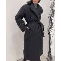 여성 롱패딩 벨트 카라 방풍 패딩코트
