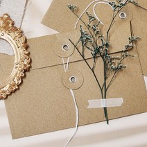 무지 크라프트 편지봉투 끈 종이 곰신 청첩장 하도메 우편 명함