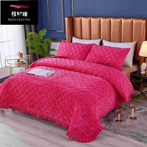 담요 미끄럼방지 크리스탈 벨벳 침대커버 시트 싱글 더블 스프레드, C03-150x200cm(레이스 타입)