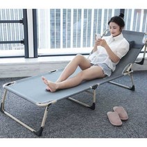 접이식 썬베드 캠핑 침대 리클라이너 휴대용 간이, 와이드 강화 사각 튜브베드 그린