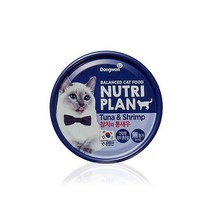 뉴트리플랜 고양이 간식캔, 참치 + 통새우 혼합맛, 160g, 6개
