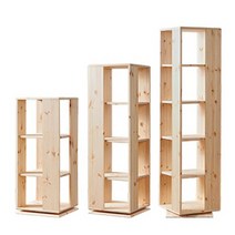 로이트 레드파인 원목 회전책장 장식장(3type), 02. 4단 회전 책장