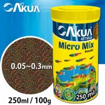 ART 아트아쿠아 마이크로 믹스 250mL (모든 소형 중형 사료) 어항 사료 먹이 사료, 단품