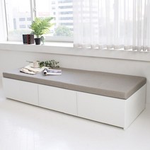 필웰 SF9856 필웰 테미스속깊은와이드3칸서랍장벤치소파2000x600, 화이트