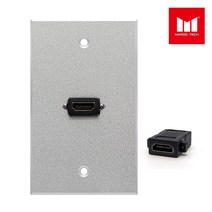 마루테크 HDMI 1구 (일자형) 벽부판넬 조립형 알루미늄 월 플레이트 (제작 / 중계기 / 완성품 / 샷시용 / 벽부형 / 바로 설치 가능)