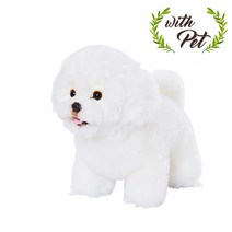 위더펫 비숑 강아지 동물 인형 28cm, 화이트