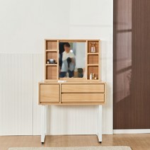 네로 화장대 900 미니화장대 수납장 서랍장, 화이트우드