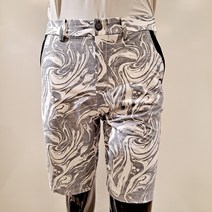 [파사디] 남성 신축성 좋은 스컬 마블 패턴 반바지 (허리 밴딩 ) 멜란지그레이 Q22MSP492M