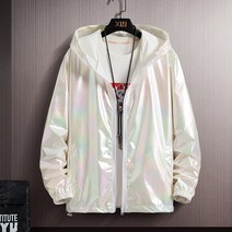 빅사이즈 패딩 자켓 여성 흰색 S-7XL 빅사이즈 루즈핏 얇은 커플 후드티 후드 탑스 봄 가을 파란색 방수