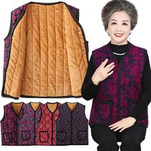 제이엔더블유 빅사이즈 겨울 70대 80대 할머니 털조끼 베스트 엄마 중년여성 누빔 꽃무늬 김장조끼 겨울조끼 융털 발열 기모조끼 밍크조끼 레트로 방한조끼 요양원조끼 노인털조끼 어르신