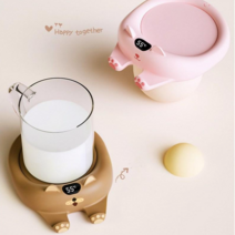 AKRUA 컵워머 전기 컵워머기 3단 조절 가열 보온 컵 받침 핸드폰 거치대 컵 컵받침 선물세트, 핑크