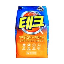 테크 3KG 베이킹소다+파워효소 일반드럼겸용 얼룩제거 냄새제거 분말세제 세탁세제
