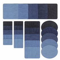 데님패치 열부착 청바지천 데님수리 옷수선스티커 와펜 자수 패치, 7.5x7.5cm사각2개, 연블루