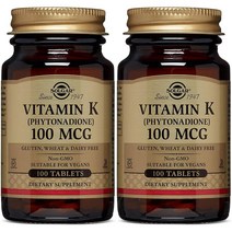 Solgar 솔가 지용성 비타민 K 100mcg 100정 2팩, 1개