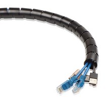 co 싹다 케이블 튜브 22mm 1m + 케이블클립 전선정리 케이블정리 슬리브, 블랙