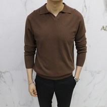 아도르클래식 오픈 카라 헨리넥 캐시미어 긴팔 니트(ZR)