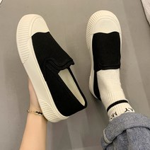 YAPOGI 홍 주 여성 슬립온 스니커즈 스니커즈 플랫 스니커즈 캔버스화