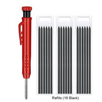 리필 리드와 내장 샤프너가 있는 단단한 목수 연필 깊은 구멍 기계식 연필 마커 마킹 목공 도구, CHINA|Set A Refill 3Pcs