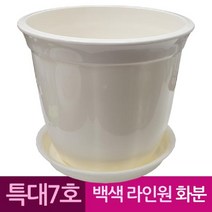 신나라-닷컴_라인 원형 도자기 느낌 플라스틱 화분 7호 백색 아령 근력운동 도금 스틸 헬스용품 아령봉 웨이트 기구_ tlsskfk, 신나라_닷컴-옵션_받침미포함 7호 화분
