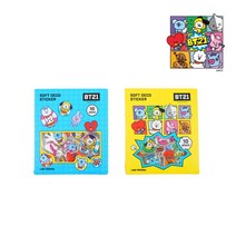 다꾸용품 방탄 캐릭터스티커 엠보스티커 초등학생선물 다꾸스티커 BT21 엠보플레이크 스티커, 썸머(블루)