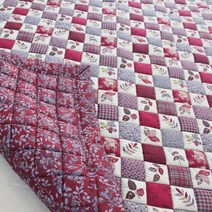 3인소파 무아르 손 누빔 카페트 대형 폭신 돌 침대 소파 맞춤, 레드 3인소파