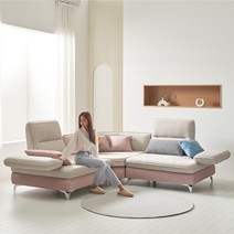 서광퍼니처 바이미 조야 아쿠아텍스 패브릭 3인 3.5인 4인 5인 코너형 스윙 소파 쇼파 sk, 3.5인소파_연그레이_핑크