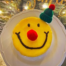 히얼투파티 크리스마스 털모자 케이크 토퍼 데코픽 데코 장식, 그린, 스틱 부착된 토퍼 완제품