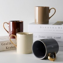 키친몰링 5 엘크 24k 골드 머그컵 260ml, 그레이블루