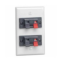 Leviton 40952-2PW 1-갱 이중 스프링 클립 장치 오디오/비디오 월플레이트 표준 크기 폴리머 파손 방지 박스 마운트 흰색