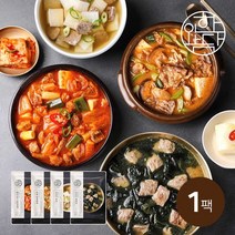 한와담 직화솥에 끓인 국 찌개 500g 4종 1팩, 돼지고기 김치찌개 500g 1팩