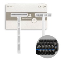 도루코 일회용 포장 면도기 TD-704 프레쉬2중날 면도기 100개, 1개, 100개입