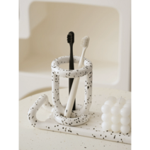 도자기 칫솔걸이 거치대 치약걸이, 버터