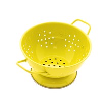 JINGHENG 가정용 물빠짐 바구니 과일 야채 콜렌더 세척 볼 그릇 물기쫙 바스켓 채반 소쿠리, 옐로 스몰