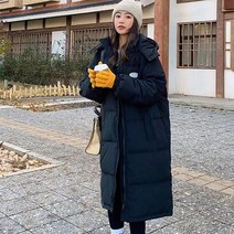 두꺼운 데일리 학생 블랙 롱 패딩 488